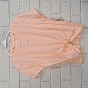 DKNY Sport Peach Knot Front T-Shirt Size Small  NWT